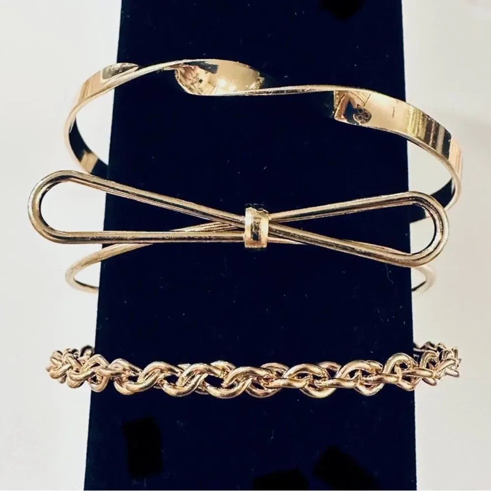 Gold Stack of 3 Bracelets